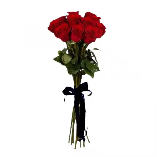 Траурный букет из 10 красных роз